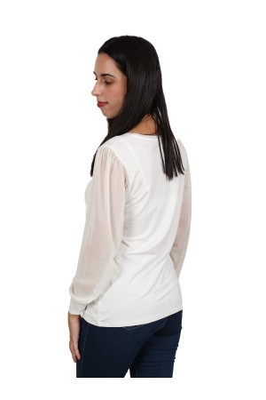 T-Shirt Multicolored Flowers Embroidered| M47 Modas Benidorm
