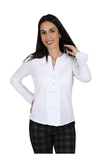 Camisa Blanca de Mujer| Camisa Romántica| M47 Modas Benidorm