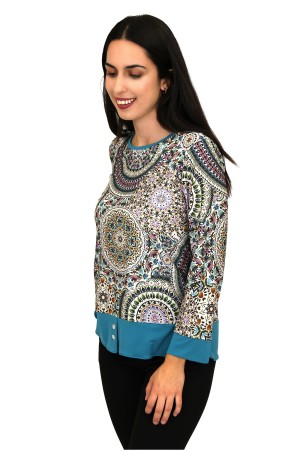 Paisley Print Crepe Top | M47 Modas Benidorm
