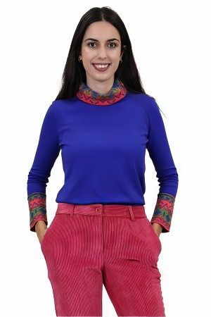 Turned Turtleneck Multicolored Knit Jersey| M47 Modas Benidorm