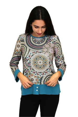 Paisley Print Crepe Top | M47 Modas Benidorm