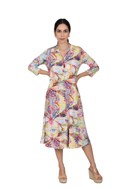 Knit Shirt Paisley Print Dress| M47 Modas Benidorm