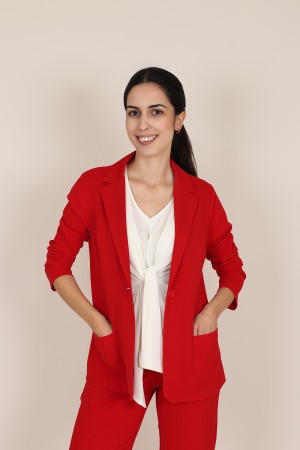 Straight-Cut Crepe Blazer| M47 Modas Benidorm