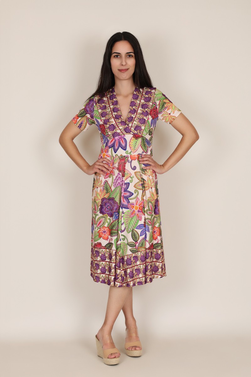 Knit Shirt Polka Dots Long Dress| M47 Modas Benidorm