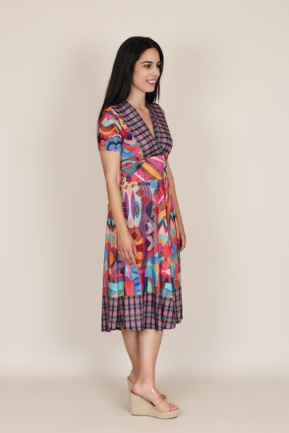 Knit Shirt Polka Dots Long Dress| M47 Modas Benidorm