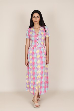 Knit Shirt Paisley Print Dress| M47 Modas Benidorm