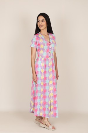 Knit Shirt Paisley Print Dress| M47 Modas Benidorm