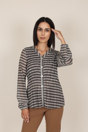 Blusa Plisada| Camisa Estampada| M47 Modas Benidorm