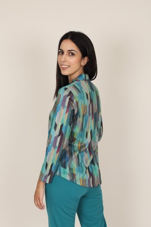 Camisa Estampada de Mujer| Camisa de punto Lurex| M47 Modas Benidorm
