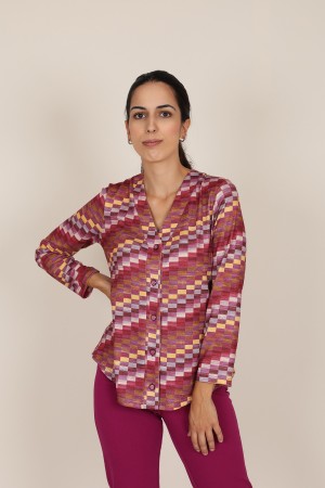 Camisa de Punto de Mujerr| Camisa Estampada|  M47 modas Benidorm