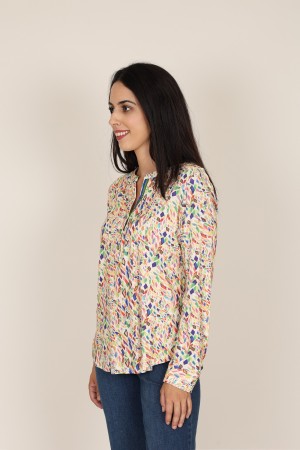Flowing Printed Multicolored Blouse| M47 Modas Benidorm