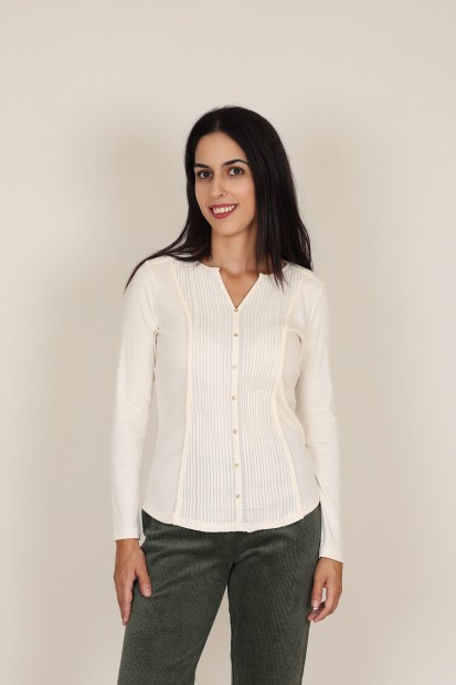 Camisa Blanca de Mujer| Camisa Romántica| M47 Modas Benidorm