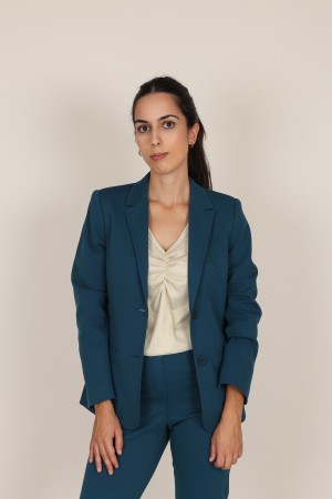 Straight-Cut Crepe Blazer| M47 Modas Benidorm