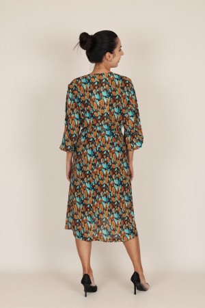 Midi Dress Flared Cut Seventies Print| M47 Modas Benidorm