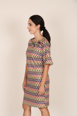 Vestidos Rectos | Vestido Midi Estampado | M47 Modas