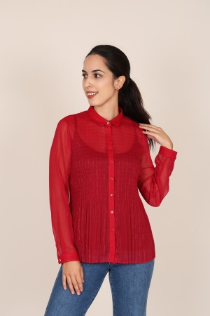 Blusa Plisada| Camisa Estampada| M47 Modas Benidorm