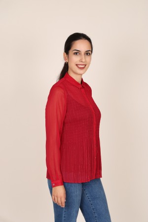 Blusa Plisada| Camisa Estampada| M47 Modas Benidorm
