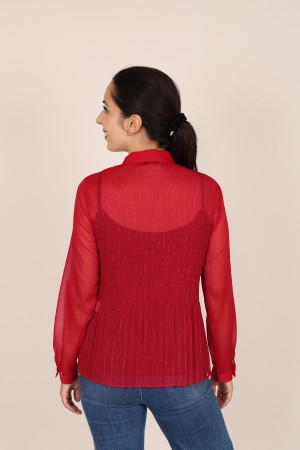 Blusa Plisada| Camisa Estampada| M47 Modas Benidorm