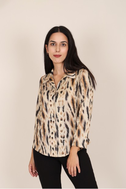 Camisa Estampada de Mujer| Camisa de punto Lurex| M47 Modas Benidorm