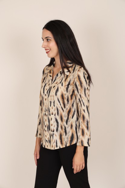 Camisa Estampada de Mujer| Camisa de punto Lurex| M47 Modas Benidorm