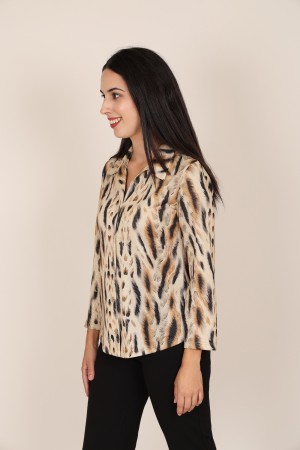 Camisa Estampada de Mujer| Camisa de punto Lurex| M47 Modas Benidorm