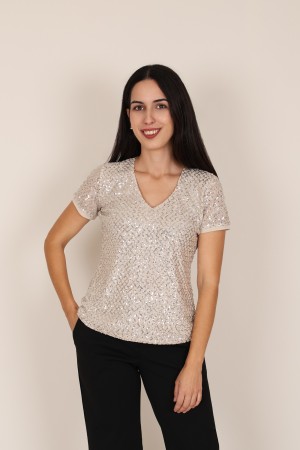 Camisetas y Tops de Fiesta| Top Metalizado| M47 Modas Benidorm