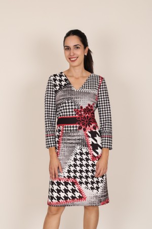 Midi Dress Flared Cut Seventies Print| M47 Modas Benidorm