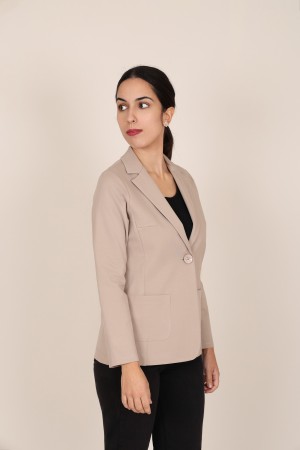 Straight-Cut Crepe Blazer| M47 Modas Benidorm