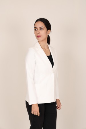 Straight-Cut Crepe Blazer| M47 Modas Benidorm