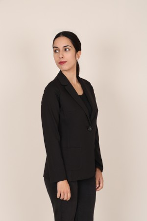 Straight-Cut Crepe Blazer| M47 Modas Benidorm