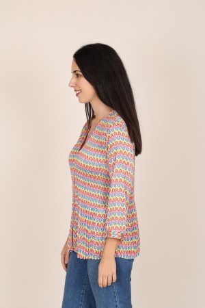 Pleated Shirt Floral Print| M47 Modas Benidorm