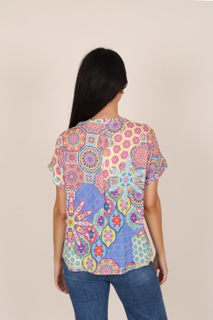 Sleevless Printed Multicolored Blouse| M47 Modas Benidorm