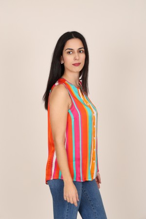 Sleevless Printed Multicolored Blouse| M47 Modas Benidorm