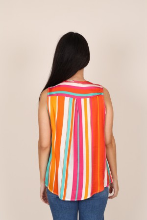 Sleevless Printed Multicolored Blouse| M47 Modas Benidorm