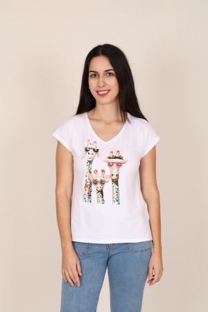 Cotton an organza T- shirt| M47 Modas Benidorm