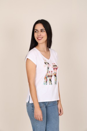 Cotton an organza T- shirt| M47 Modas Benidorm