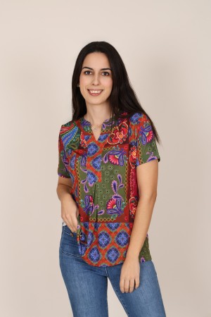 Camisa Estampada de Mujer| Camisa cremallera| M47 Modas Benidorm