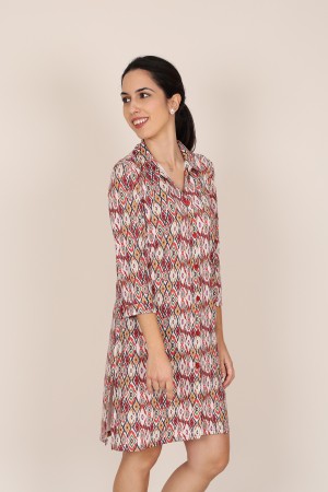 Knit Shirt Paisley Print Dress| M47 Modas Benidorm