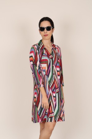 Knit Shirt Paisley Print Dress| M47 Modas Benidorm