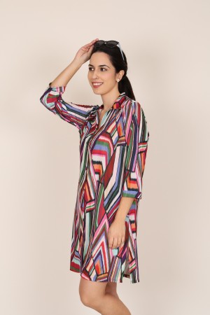 Knit Shirt Paisley Print Dress| M47 Modas Benidorm