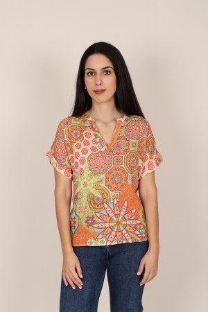 Sleevless Printed Multicolored Blouse| M47 Modas Benidorm