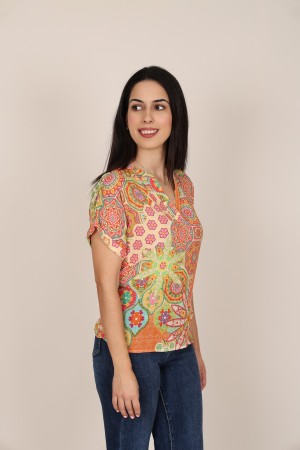 Sleevless Printed Multicolored Blouse| M47 Modas Benidorm