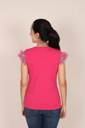 T-Shirt Lace & Plumeti Round-neckline| M47 Modas Benidorm