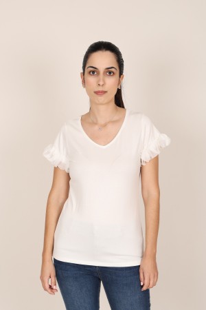 Cotton an organza T- shirt| M47 Modas Benidorm