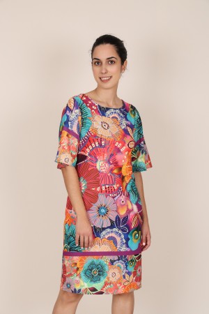 Vestido Midi | Vestido Estampado Posicional| M47 Modas Benidorm