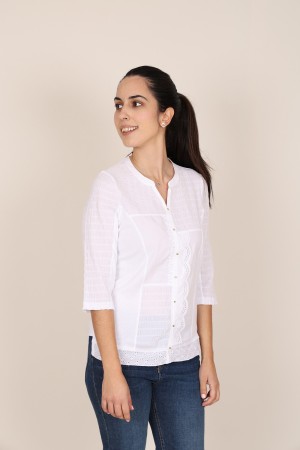 Camisa Blanca de Mujer| Camisa Romántica| M47 Modas Benidorm