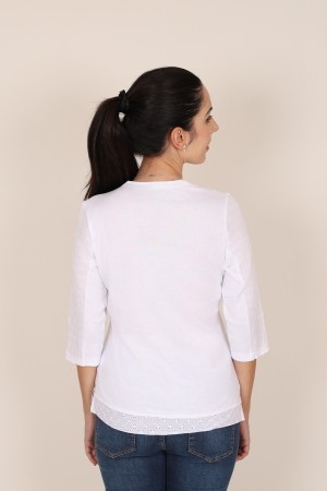 Camisa Blanca de Mujer| Camisa Romántica| M47 Modas Benidorm