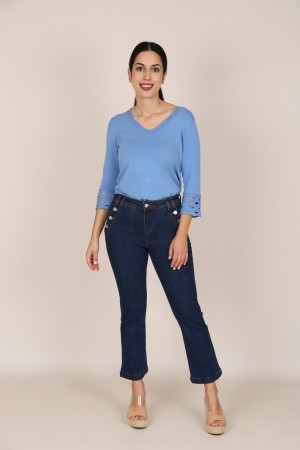Blue Jeans Leatherette Details| M47 Modas Benidorm