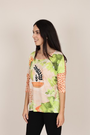 Knit Roud Neck Animal Print T-shirt| M47 Modas Benidorm