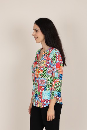 Sleevless Printed Multicolored Blouse| M47 Modas Benidorm